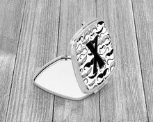 Load image into Gallery viewer, Letter X Moustache Initial Compact Mirror – Stylish Purse Mirror with Artistic Covers CJ2009-XSCM