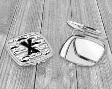 Load image into Gallery viewer, Letter X Moustache Initial Compact Mirror – Stylish Purse Mirror with Artistic Covers CJ2009-XSCM