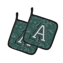 Load image into Gallery viewer, Letter A Back to School Initial Pot Holders - Set of 2 - Heat-Resistant Kitchen Essentials CJ2010-APTHD