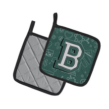 Load image into Gallery viewer, Letter B Back to School Initial Pot Holders - Set of 2 - Heat-Resistant Kitchen Essentials CJ2010-BPTHD