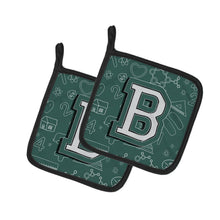 Load image into Gallery viewer, Letter B Back to School Initial Pot Holders - Set of 2 - Heat-Resistant Kitchen Essentials CJ2010-BPTHD
