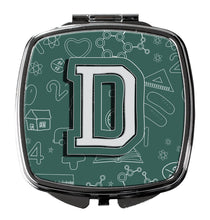 Load image into Gallery viewer, Letter D Back to School Initial Compact Mirror – Stylish Purse Mirror with Artistic Covers CJ2010-DSCM
