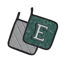 Load image into Gallery viewer, Letter E Back to School Initial Pot Holders - Set of 2 - Heat-Resistant Kitchen Essentials CJ2010-EPTHD