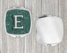 Load image into Gallery viewer, Letter E Back to School Initial Compact Mirror – Stylish Purse Mirror with Artistic Covers CJ2010-ESCM