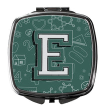 Load image into Gallery viewer, Letter E Back to School Initial Compact Mirror – Stylish Purse Mirror with Artistic Covers CJ2010-ESCM