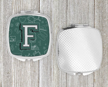 Load image into Gallery viewer, Letter F Back to School Initial Compact Mirror – Stylish Purse Mirror with Artistic Covers CJ2010-FSCM