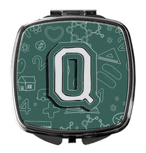 Load image into Gallery viewer, Letter Q Back to School Initial Compact Mirror – Stylish Purse Mirror with Artistic Covers CJ2010-QSCM