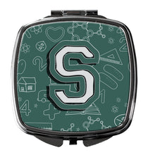 Load image into Gallery viewer, Letter S Back to School Initial Compact Mirror – Stylish Purse Mirror with Artistic Covers CJ2010-SSCM