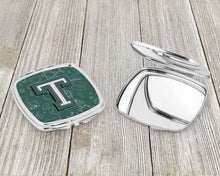 Load image into Gallery viewer, Letter T Back to School Initial Compact Mirror – Stylish Purse Mirror with Artistic Covers CJ2010-TSCM