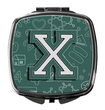 Load image into Gallery viewer, Letter X Back to School Initial Compact Mirror – Stylish Purse Mirror with Artistic Covers CJ2010-XSCM