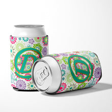 Load image into Gallery viewer, Letter D Flowers Pink Teal Green Initial Can or Bottle Hugger CJ2011-DCC