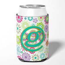 Load image into Gallery viewer, Letter G Flowers Pink Teal Green Initial Can or Bottle Hugger CJ2011-GCC