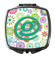 Load image into Gallery viewer, Letter G Flowers Pink Teal Green Initial Compact Mirror – Stylish Purse Mirror with Artistic Covers CJ2011-GSCM