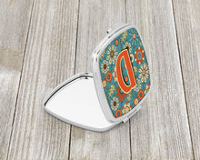 Load image into Gallery viewer, Letter D Flowers Retro Blue Compact Mirror – Stylish Purse Mirror with Artistic Covers CJ2012-DSCM