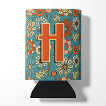 Load image into Gallery viewer, Letter H Flowers Retro Blue Can or Bottle Hugger CJ2012-HCC