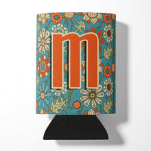 Load image into Gallery viewer, Letter M Flowers Retro Blue Can or Bottle Hugger CJ2012-MCC