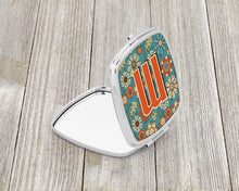 Load image into Gallery viewer, Letter M Flowers Retro Blue Compact Mirror – Stylish Purse Mirror with Artistic Covers CJ2012-MSCM