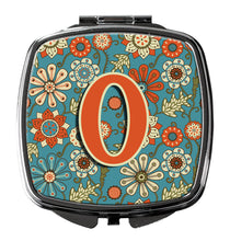 Load image into Gallery viewer, Letter O Flowers Retro Blue Compact Mirror – Stylish Purse Mirror with Artistic Covers CJ2012-OSCM