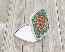 Load image into Gallery viewer, Letter U Flowers Retro Blue Compact Mirror – Stylish Purse Mirror with Artistic Covers CJ2012-USCM