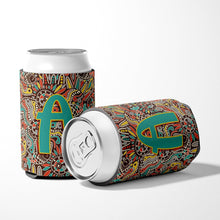 Load image into Gallery viewer, Letter A Retro Tribal Alphabet Initial Can or Bottle Hugger CJ2013-ACC
