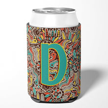 Load image into Gallery viewer, Letter D Retro Tribal Alphabet Initial Can or Bottle Hugger CJ2013-DCC