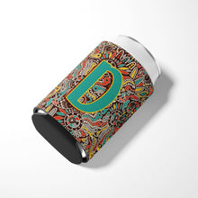 Load image into Gallery viewer, Letter D Retro Tribal Alphabet Initial Can or Bottle Hugger CJ2013-DCC