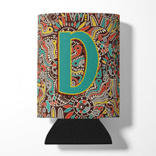 Load image into Gallery viewer, Letter D Retro Tribal Alphabet Initial Can or Bottle Hugger CJ2013-DCC
