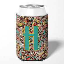 Load image into Gallery viewer, Letter H Retro Tribal Alphabet Initial Can or Bottle Hugger CJ2013-HCC
