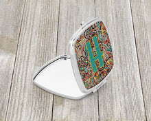 Load image into Gallery viewer, Letter H Retro Tribal Alphabet Initial Compact Mirror – Stylish Purse Mirror with Artistic Covers CJ2013-HSCM