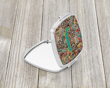 Load image into Gallery viewer, Letter J Retro Tribal Alphabet Initial Compact Mirror – Stylish Purse Mirror with Artistic Covers CJ2013-JSCM
