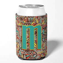Load image into Gallery viewer, Letter M Retro Tribal Alphabet Initial Can or Bottle Hugger CJ2013-MCC