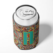 Load image into Gallery viewer, Letter N Retro Tribal Alphabet Initial Can or Bottle Hugger CJ2013-NCC