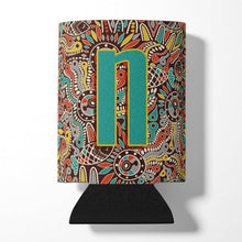 Load image into Gallery viewer, Letter N Retro Tribal Alphabet Initial Can or Bottle Hugger CJ2013-NCC
