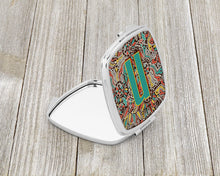 Load image into Gallery viewer, Letter N Retro Tribal Alphabet Initial Compact Mirror – Stylish Purse Mirror with Artistic Covers CJ2013-NSCM