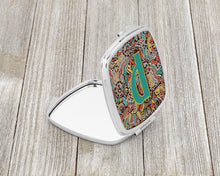 Load image into Gallery viewer, Letter P Retro Tribal Alphabet Initial Compact Mirror – Stylish Purse Mirror with Artistic Covers CJ2013-PSCM