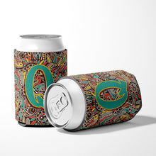 Load image into Gallery viewer, Letter Q Retro Tribal Alphabet Initial Can or Bottle Hugger CJ2013-QCC