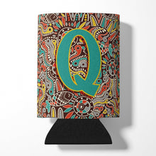 Load image into Gallery viewer, Letter Q Retro Tribal Alphabet Initial Can or Bottle Hugger CJ2013-QCC