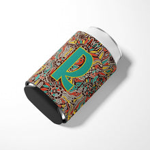 Load image into Gallery viewer, Letter R Retro Tribal Alphabet Initial Can or Bottle Hugger CJ2013-RCC