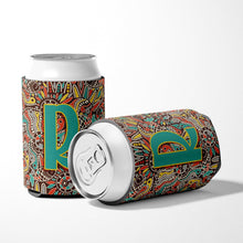 Load image into Gallery viewer, Letter R Retro Tribal Alphabet Initial Can or Bottle Hugger CJ2013-RCC