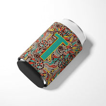 Load image into Gallery viewer, Letter T Retro Tribal Alphabet Initial Can or Bottle Hugger CJ2013-TCC