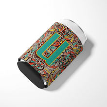 Load image into Gallery viewer, Letter U Retro Tribal Alphabet Initial Can or Bottle Hugger CJ2013-UCC