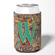 Load image into Gallery viewer, Letter W Retro Tribal Alphabet Initial Can or Bottle Hugger CJ2013-WCC