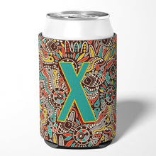 Load image into Gallery viewer, Letter X Retro Tribal Alphabet Initial Can or Bottle Hugger CJ2013-XCC