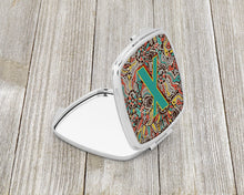 Load image into Gallery viewer, Letter X Retro Tribal Alphabet Initial Compact Mirror – Stylish Purse Mirror with Artistic Covers CJ2013-XSCM