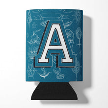 Load image into Gallery viewer, Letter A Sea Doodles Initial Alphabet Can or Bottle Hugger CJ2014-ACC