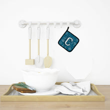 Load image into Gallery viewer, Letter C Sea Doodles Initial Alphabet Pot Holders - Set of 2 - Heat-Resistant Kitchen Essentials CJ2014-CPTHD