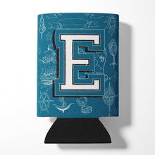 Load image into Gallery viewer, Letter E Sea Doodles Initial Alphabet Can or Bottle Hugger CJ2014-ECC