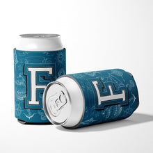 Load image into Gallery viewer, Letter F Sea Doodles Initial Alphabet Can or Bottle Hugger CJ2014-FCC