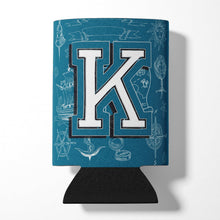 Load image into Gallery viewer, Letter K Sea Doodles Initial Alphabet Can or Bottle Hugger CJ2014-KCC