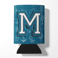 Load image into Gallery viewer, Letter M Sea Doodles Initial Alphabet Can or Bottle Hugger CJ2014-MCC